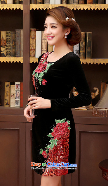 The 2014 autumn morning land in the new elderly women who are in the velvet cuff mother large load female black L picture, prices, brand platters! The elections are supplied in the national character of distribution, so action, buy now enjoy more preferential! As soon as possible.