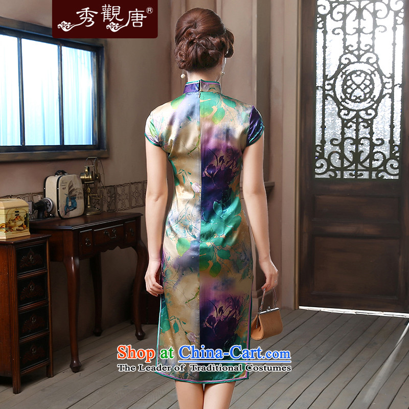 [Sau Kwun Tong] cold-yuk Shanghai Silk Cheongsam in high-end of the king long herbs extract retro dress suit XL, Soo-View QD4723 TANG , , , shopping on the Internet
