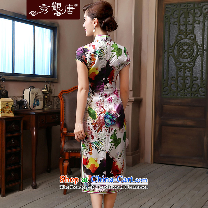 [Sau Kwun Tong] air freshener 2015 Long Silk Cheongsam upscale herbs extract retro evening dress suit S, Soo-View QD4804 TANG , , , shopping on the Internet