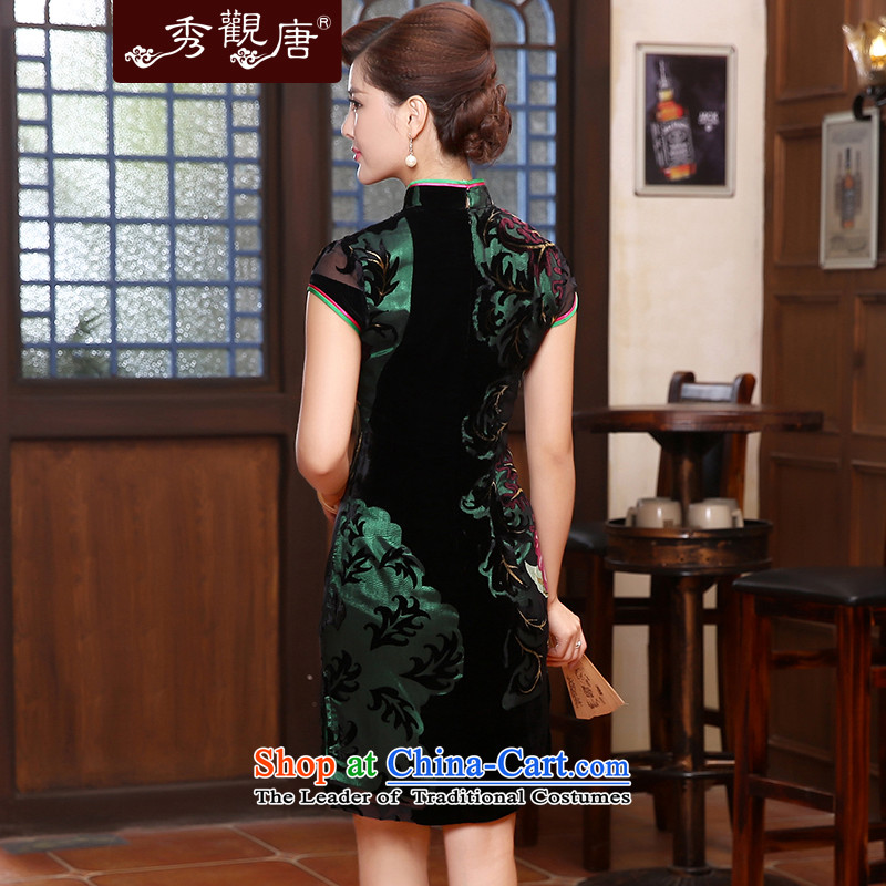 [Sau Kwun Tong] Silk Cheongsam 2015 cloying spring retro look with dress mother Sau San QD4809 Suit M-soo Kwun Tong shopping on the Internet has been pressed.