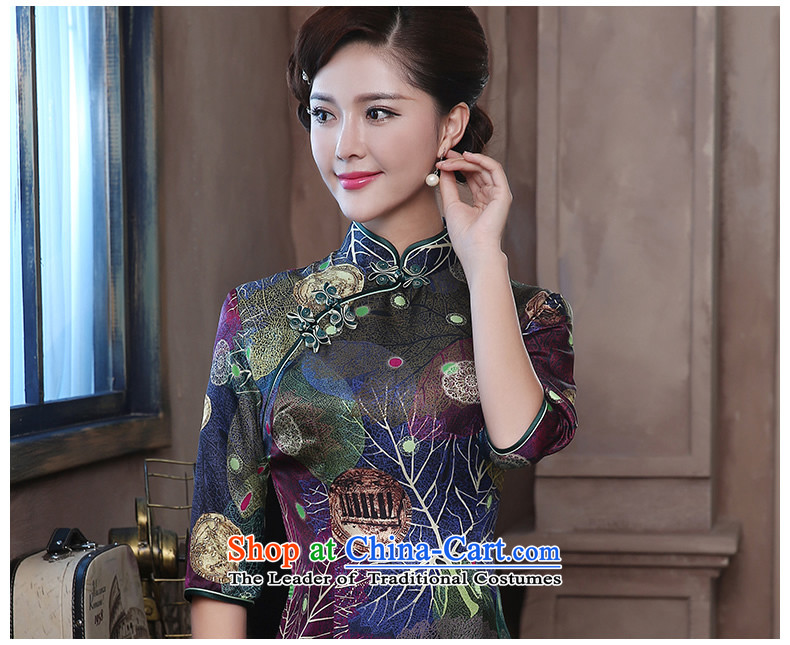 [Sau Kwun Tong] style of Silk Cheongsam 2015 upscale herbs extract retro-in's long gown QZ4807 SUIT L picture, prices, brand platters! The elections are supplied in the national character of distribution, so action, buy now enjoy more preferential! As soon as possible.