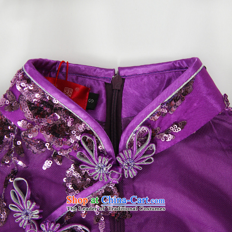 After the elections as soon as possible new wind 2015 Summer qipao lace on chip retro ethnic qipao 2068 2068 XL, after a wind.... Purple Shopping on the Internet