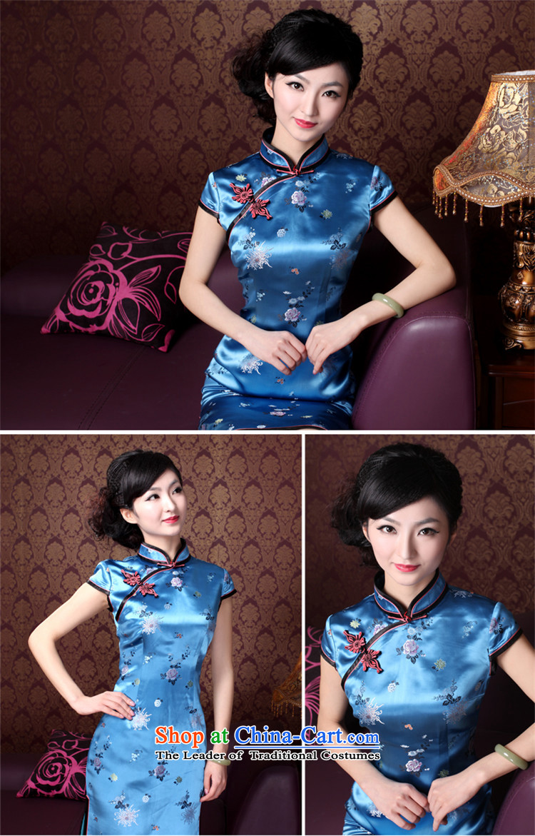 After a day of wind spring and summer 2015, new luxury high-end style qipao classic traditional short-sleeved qipao 4017 4017 Blue M picture, prices, brand platters! The elections are supplied in the national character of distribution, so action, buy now enjoy more preferential! As soon as possible.