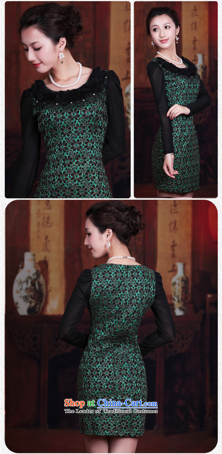  Replace spring and autumn 2014 wind after a new women's dresses retro long-sleeved improved stylish lace cheongsam dress 3071 3071 BISQUE L picture, prices, brand platters! The elections are supplied in the national character of distribution, so action, buy now enjoy more preferential! As soon as possible.
