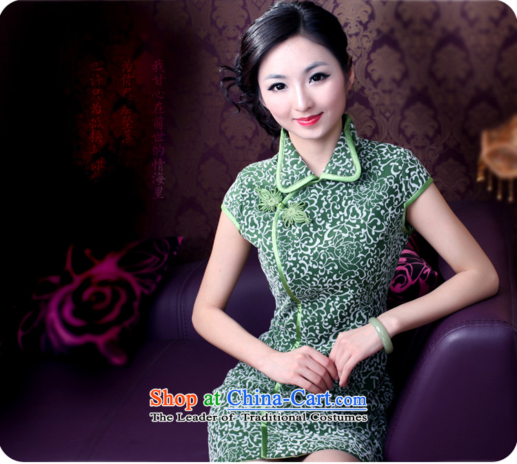 After the fall of 2014, the wind load improved new Stylish retro national republic of korea wind Sau San short cheongsam dress 3085 3085 Green S picture, prices, brand platters! The elections are supplied in the national character of distribution, so action, buy now enjoy more preferential! As soon as possible.