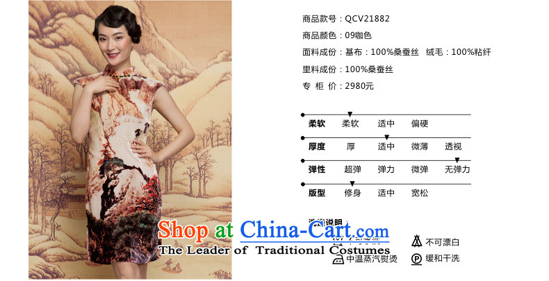 Winter dresses wood really 2015 New Ink Painting scouring pads, qipao 21882 Sau San short 09 coffee-colored pictures, prices, XXL brand platters! The elections are supplied in the national character of distribution, so action, buy now enjoy more preferential! As soon as possible.