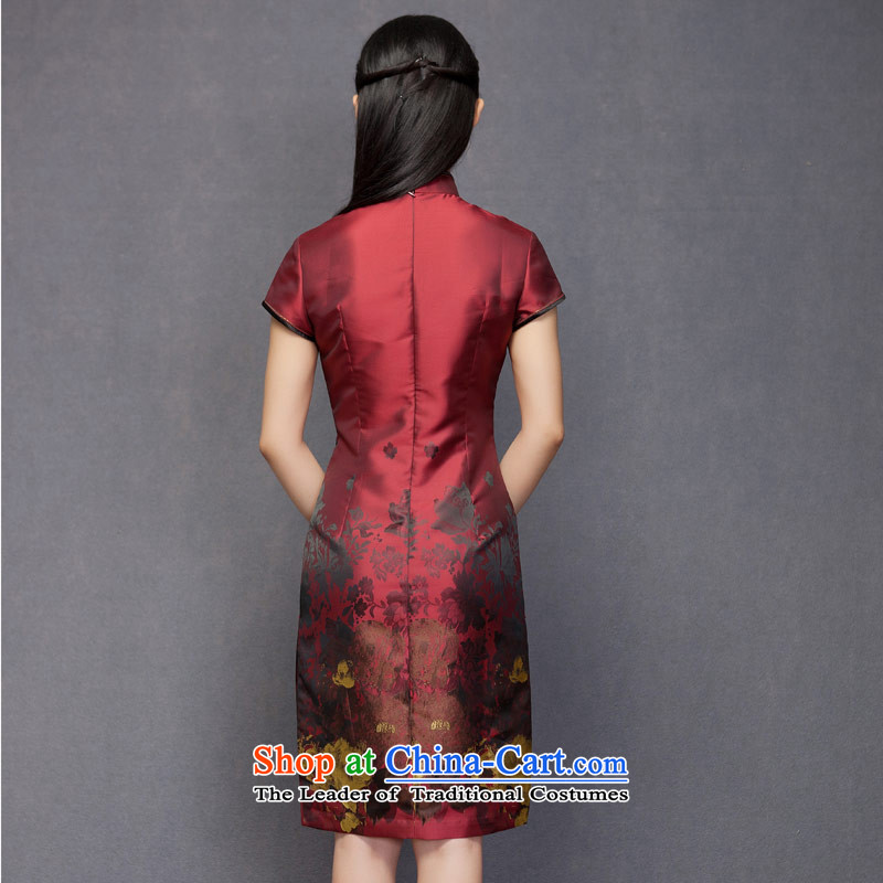 Winter dresses wood really 2015 New English thoroughbred positioning flower short qipao 11711 04 M deep red wood really a , , , shopping on the Internet