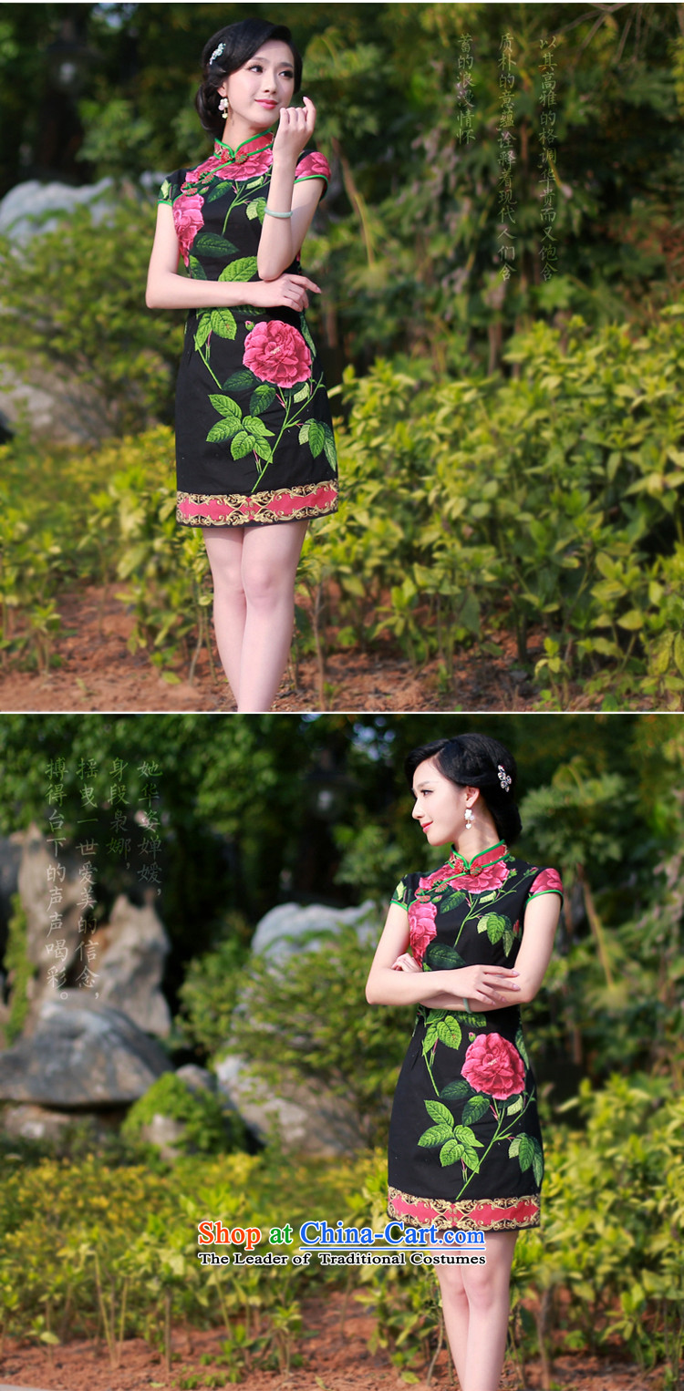 After a new wind 2015 improved cheongsam dress stylish early summer stamp cotton daily cheongsam dress 4,326 4,326 black L picture, prices, brand platters! The elections are supplied in the national character of distribution, so action, buy now enjoy more preferential! As soon as possible.