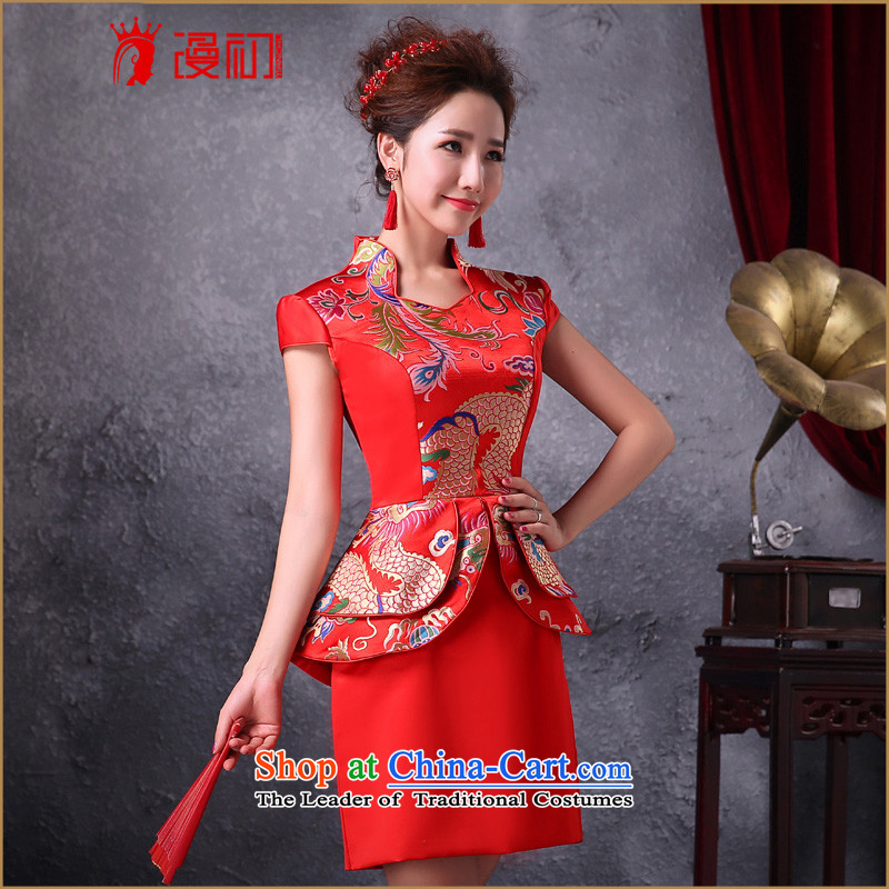 In the early 2015 new definition of improved services toasting champagne brides qipao red retro fashionable individual dresses female red XXL, will diffuse early shopping on the Internet has been pressed.