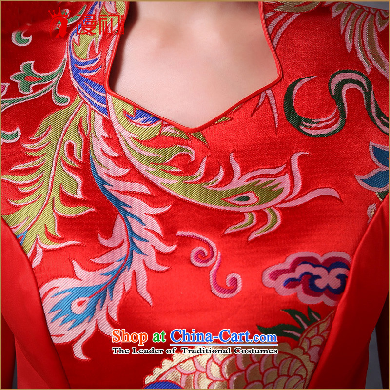 In the early 2015 new definition of improved services toasting champagne brides qipao red retro fashionable individual dresses female red XXL, will diffuse early shopping on the Internet has been pressed.