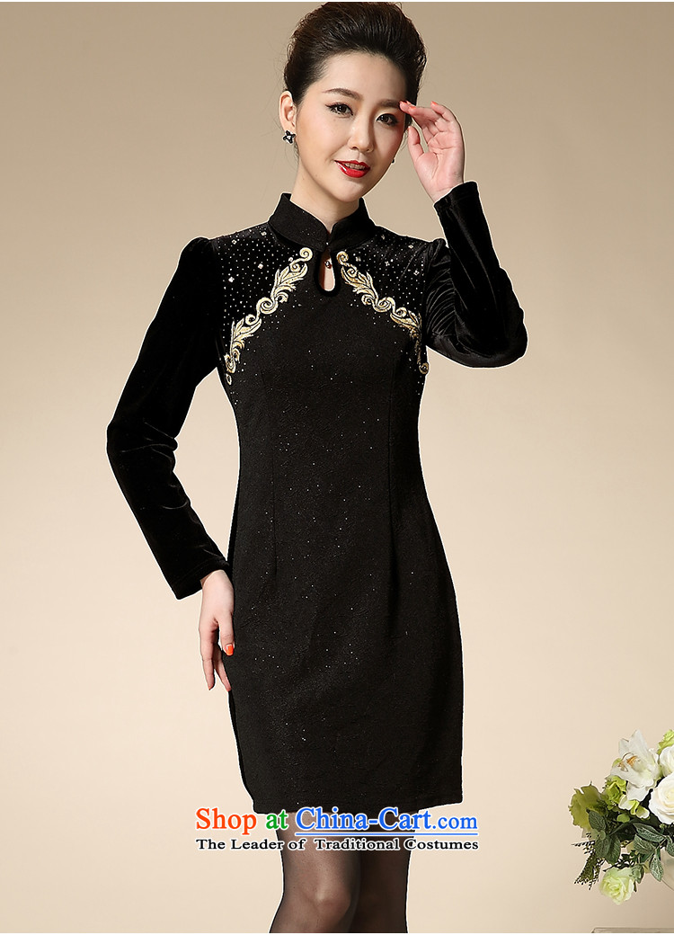 Gigi Lai Bai Kim velour dream cheongsam dress 2015 new wedding dress wedding MOM pack retro improvement older short skirt, purple color M pictures QP904#, prices, brand platters! The elections are supplied in the national character of distribution, so action, buy now enjoy more preferential! As soon as possible.
