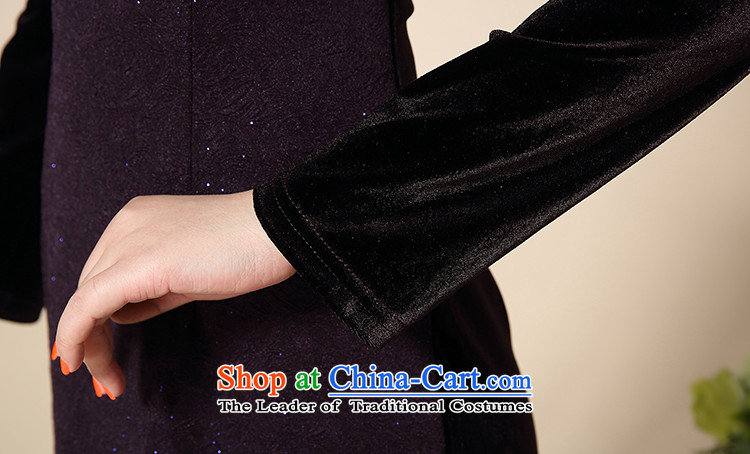 Gigi Lai Bai Kim velour dream cheongsam dress 2015 new wedding dress wedding MOM pack retro improvement older short skirt, purple color M pictures QP904#, prices, brand platters! The elections are supplied in the national character of distribution, so action, buy now enjoy more preferential! As soon as possible.