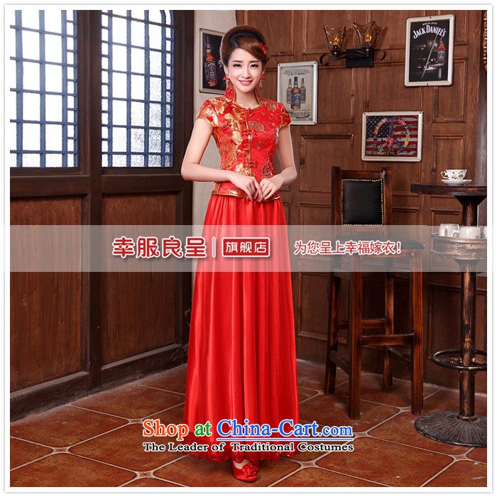 The privilege of serving-leung new Fall 2015 Chinese red color with bride Wedding dress-bows sleeve length in serving cheongsam dress 3XL picture, prices, brand platters! The elections are supplied in the national character of distribution, so action, buy now enjoy more preferential! As soon as possible.