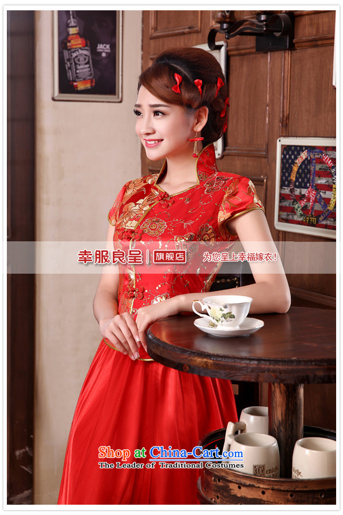 The privilege of serving-leung new Fall 2015 Chinese red color with bride Wedding dress-bows sleeve length in serving cheongsam dress 3XL picture, prices, brand platters! The elections are supplied in the national character of distribution, so action, buy now enjoy more preferential! As soon as possible.