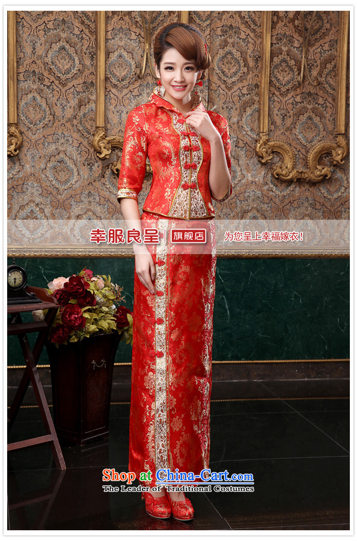 The privilege of serving-leung 2015 new bride with red in the autumn wedding dress Chinese wedding dress long service in the bows qipao sleeve length skirts, L pictures, prices, brand platters! The elections are supplied in the national character of distribution, so action, buy now enjoy more preferential! As soon as possible.
