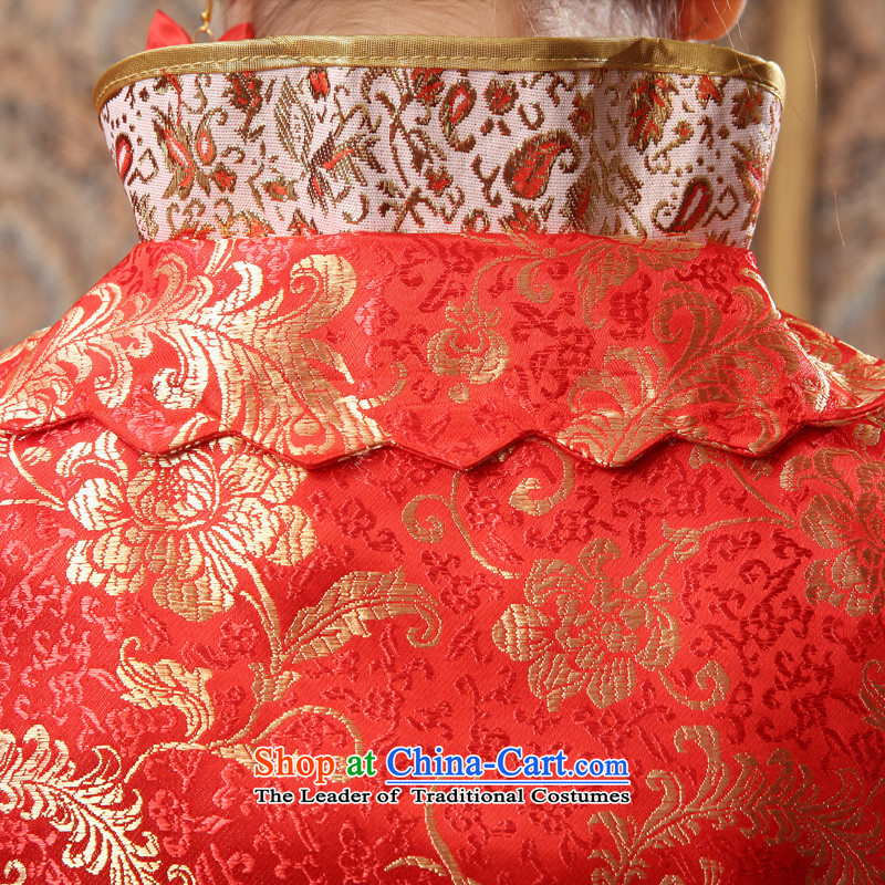 The privilege of serving-leung 2015 new bride with red in the autumn wedding dress Chinese wedding dress long service in the bows qipao sleeve length skirts , L, the honor of serving the-leung , , , shopping on the Internet