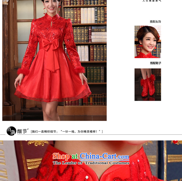 The privilege of serving-leung 2015 Fall/Winter Collections new bride Wedding Dress Short of qipao bows to Red Top Loin of pregnant women, XL pictures, winter price, brand platters! The elections are supplied in the national character of distribution, so action, buy now enjoy more preferential! As soon as possible.