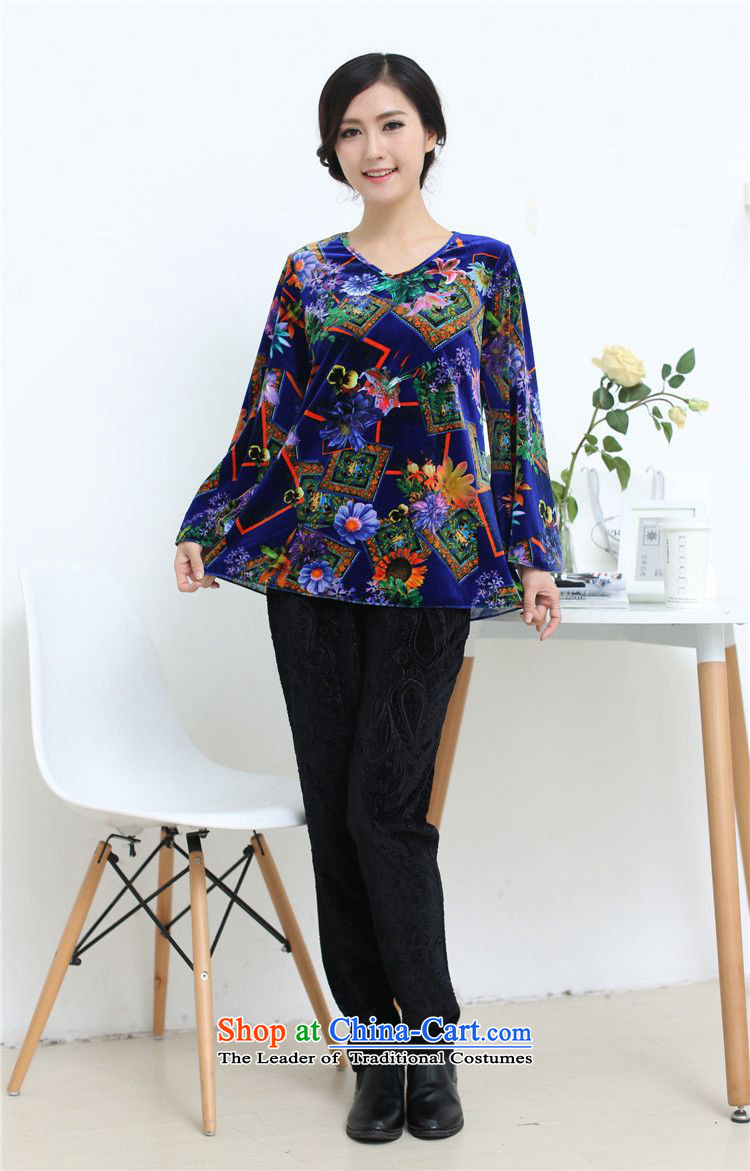 The 2014 autumn-jae on Tang T-shirts loose mother boxed bat Sleeves Blouse SYM-902 Kim scouring pads blue XXL picture, prices, brand platters! The elections are supplied in the national character of distribution, so action, buy now enjoy more preferential! As soon as possible.