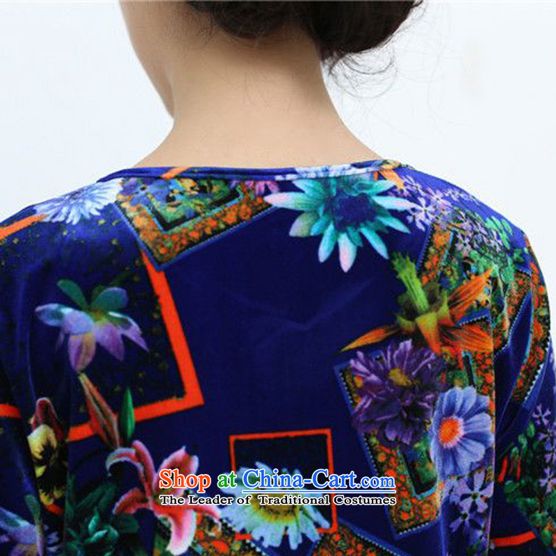 The 2014 autumn-jae on Tang T-shirts loose mother boxed bat Sleeves Blouse SYM-902 Kim scouring pads XXL, blue ink-jae , , , shopping on the Internet