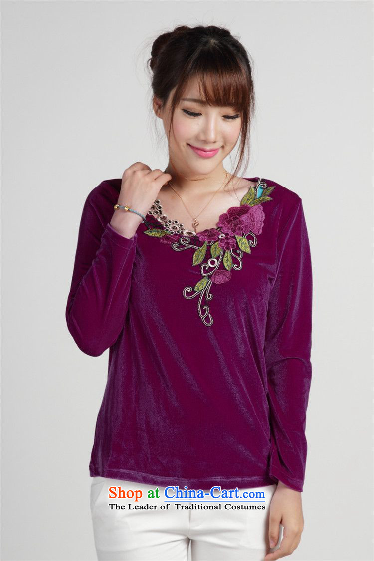 The 2014 autumn-jae on Tang blouses loose larger Kim T-shirt SYM-904 velvet stamp picture color pictures, prices, XXL brand platters! The elections are supplied in the national character of distribution, so action, buy now enjoy more preferential! As soon as possible.