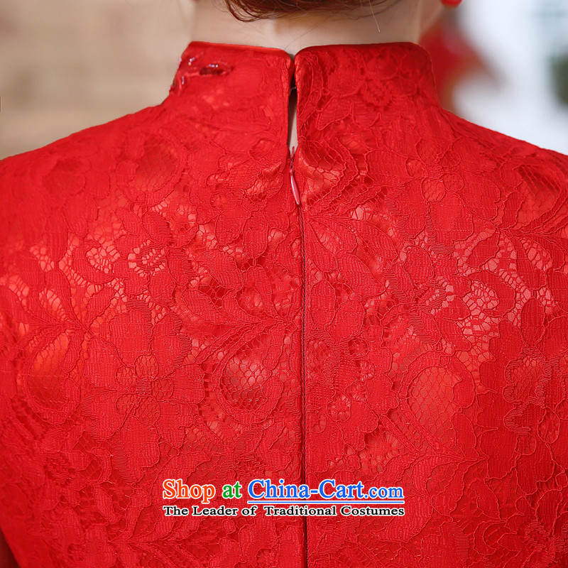 The HIV new marriage 2015 qipao bride bows services lace crowsfoot long gown of nostalgia for the improvement of Chinese Sau San Q0032 RED, L, HIV Miele shopping on the Internet has been pressed.