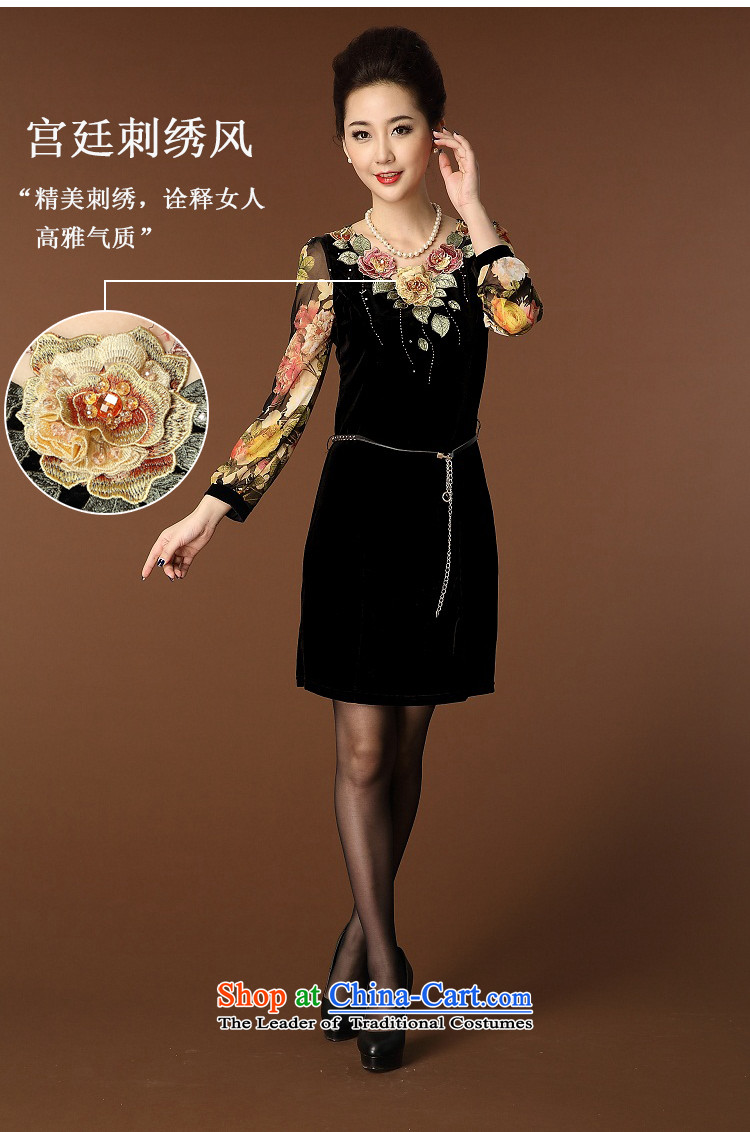 Dream Bai new MOM 2015 Gigi Lai dresses stamp Kim scouring pads embroidered chiffon temperament Sau San qipao QP946# black S picture, prices, brand platters! The elections are supplied in the national character of distribution, so action, buy now enjoy more preferential! As soon as possible.