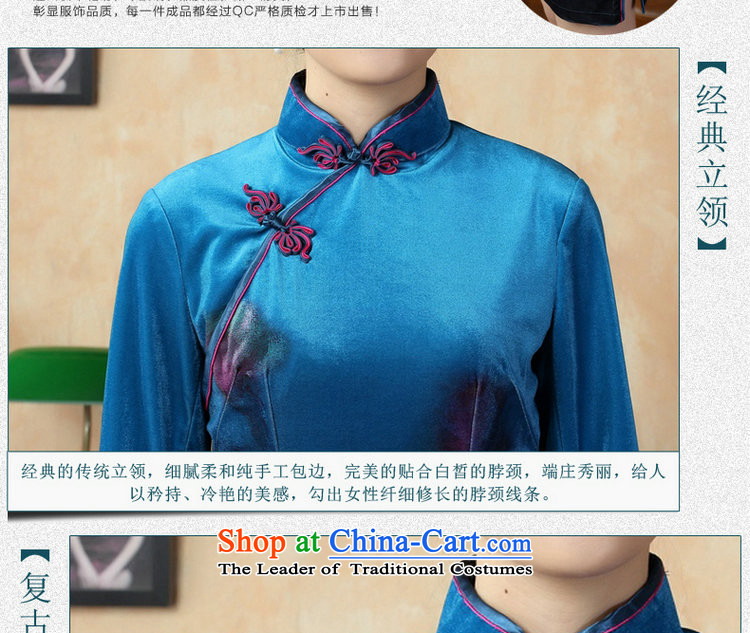 158 Jing improved Kim scouring pads poster sleek in short-sleeved qipao cheongsam dress Ms. dresses, Cyan S picture, prices, brand platters! The elections are supplied in the national character of distribution, so action, buy now enjoy more preferential! As soon as possible.