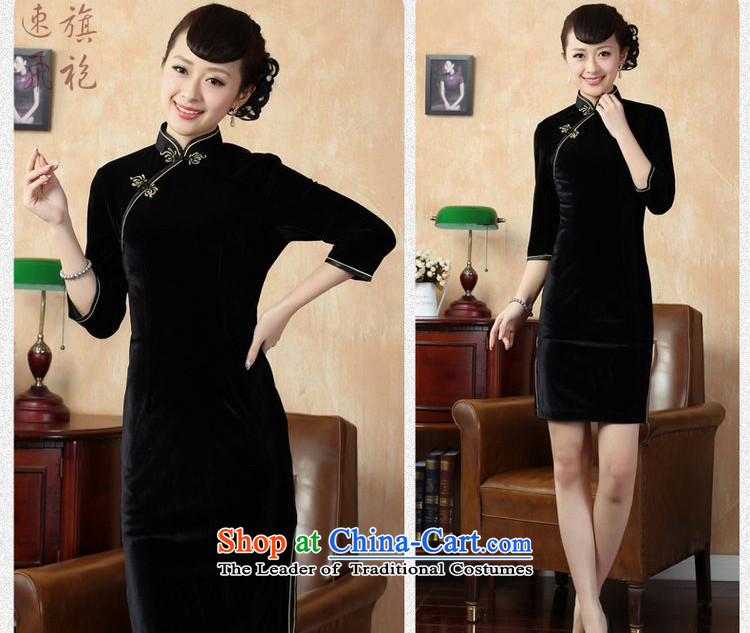 Ms. Li Jing improved qipao pure color and the Stretch Wool qipao seven gold cuff -A black S picture, prices, brand platters! The elections are supplied in the national character of distribution, so action, buy now enjoy more preferential! As soon as possible.