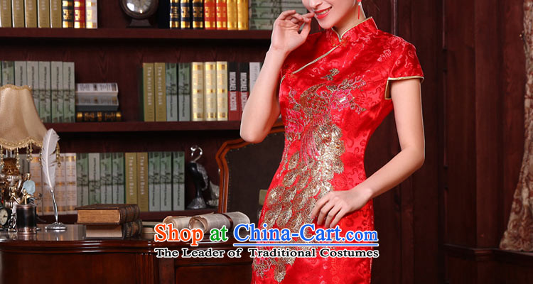 Talk to her new 2015 short-sleeved Chinese qipao marriages toasting champagne improved service, evening dresses red L load bride picture, prices, brand platters! The elections are supplied in the national character of distribution, so action, buy now enjoy more preferential! As soon as possible.