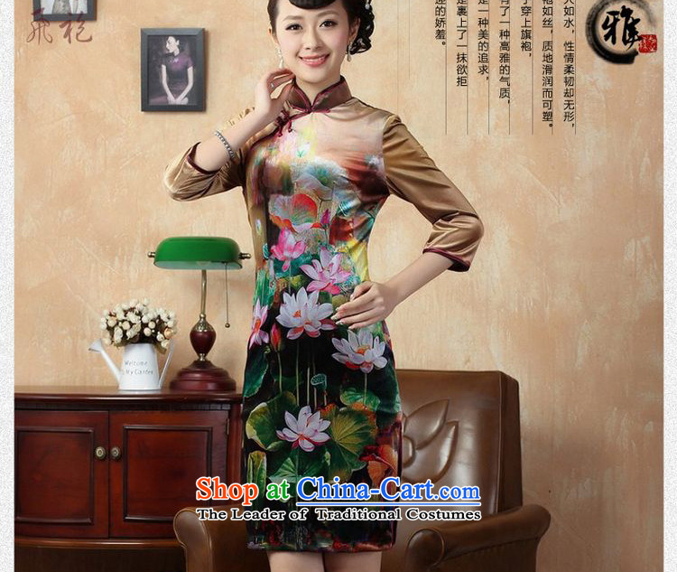 Ms. Li Jing cheongsam dress classic skirt retro collar velvet lotus short-sleeved picture 7 qipao color pictures, prices, XL brand platters! The elections are supplied in the national character of distribution, so action, buy now enjoy more preferential! As soon as possible.