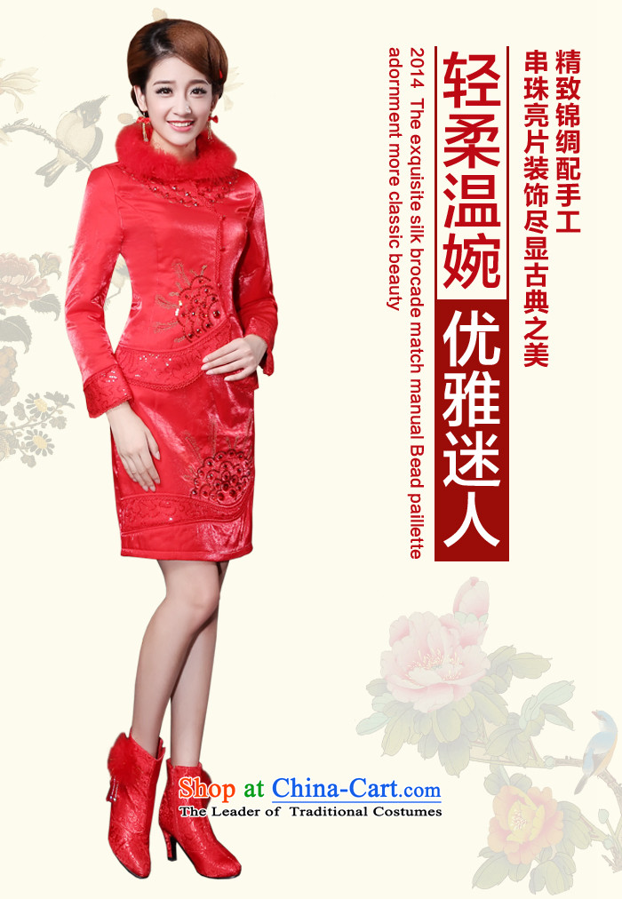 The privilege of serving-leung of autumn and winter 2015 new cotton with Chinese wedding dress short, bridal dresses bows services red red S picture, prices, brand platters! The elections are supplied in the national character of distribution, so action, buy now enjoy more preferential! As soon as possible.