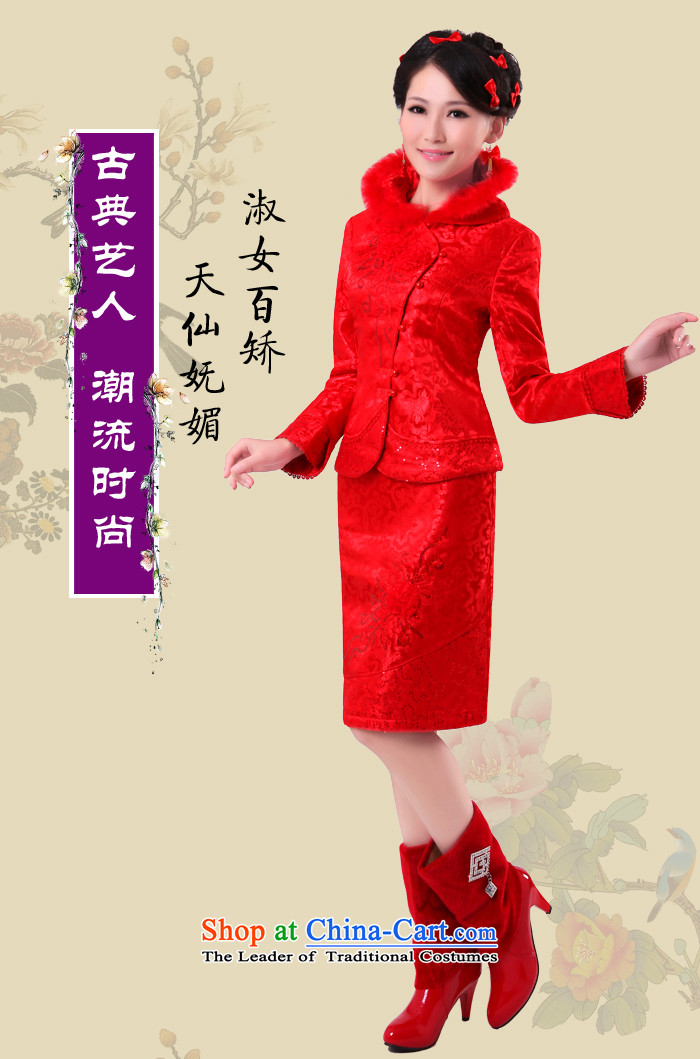 The privilege of serving-leung 2015 new spring red Chinese wedding dress toasting champagne bride service of Qipao Red 2XL/46 cotton folder picture, prices, brand platters! The elections are supplied in the national character of distribution, so action, buy now enjoy more preferential! As soon as possible.