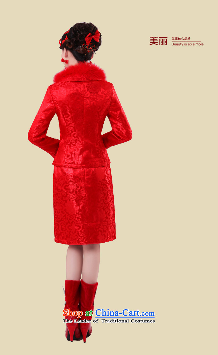 The privilege of serving-leung 2015 new spring red Chinese wedding dress toasting champagne bride service of Qipao Red 2XL/46 cotton folder picture, prices, brand platters! The elections are supplied in the national character of distribution, so action, buy now enjoy more preferential! As soon as possible.