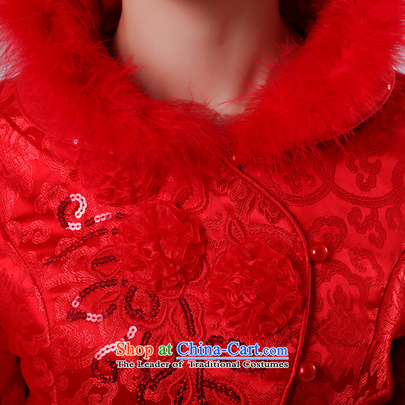 The privilege of serving-leung 2015 new spring red Chinese wedding dress toasting champagne bride service of Qipao Red 2XL/46, folder unit of service-leung , , , shopping on the Internet