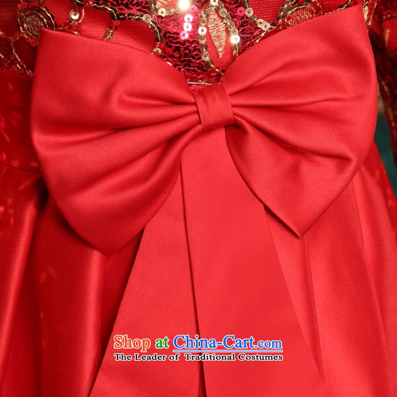 The privilege of serving-leung 2015 new autumn and winter red bride wedding dress Top Loin of pregnant women, bows to serve short QIPAO) has served 3XL, winter-leung , , , shopping on the Internet