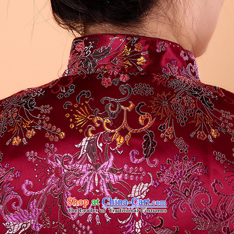 The Cave of the Tang Dynasty Chinese women elderly long-sleeved T-shirt in autumn and winter older mother replacing stamp short of cotton jacket N104 folder red 4XL, Adam and Eve elderly shopping on the Internet has been pressed.