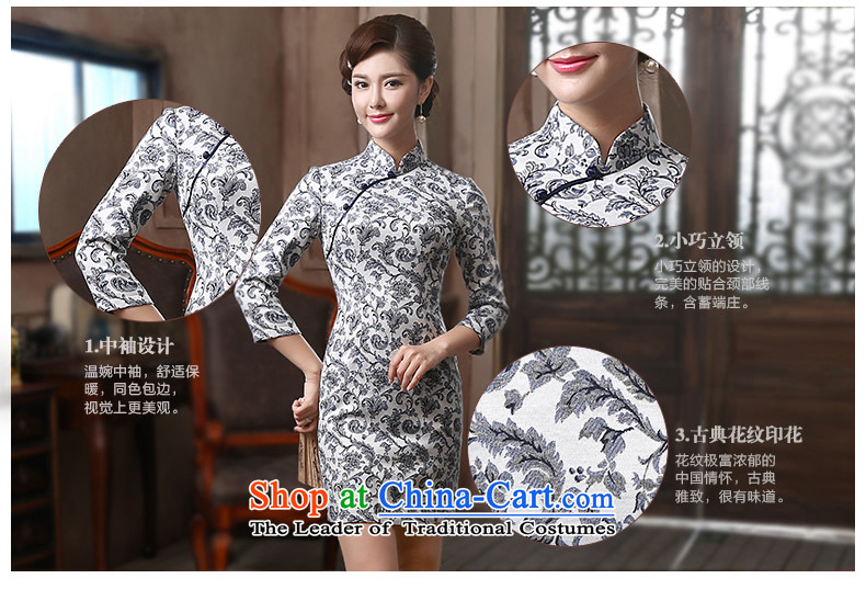 [Sau Kwun Tong] air Yu Chun in long-sleeved improved qipao 2015 new antique dresses QZ4816 Sau San Blue and White XXL picture, prices, brand platters! The elections are supplied in the national character of distribution, so action, buy now enjoy more preferential! As soon as possible.