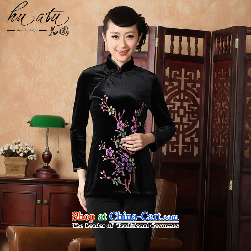 It fall inside the new hand-painted Ms. Tang Dynasty Chinese clothing collar ethnic women improved 9 cuff scouring pads qipao shirt 2XL, -A floral shopping on the Internet has been pressed.