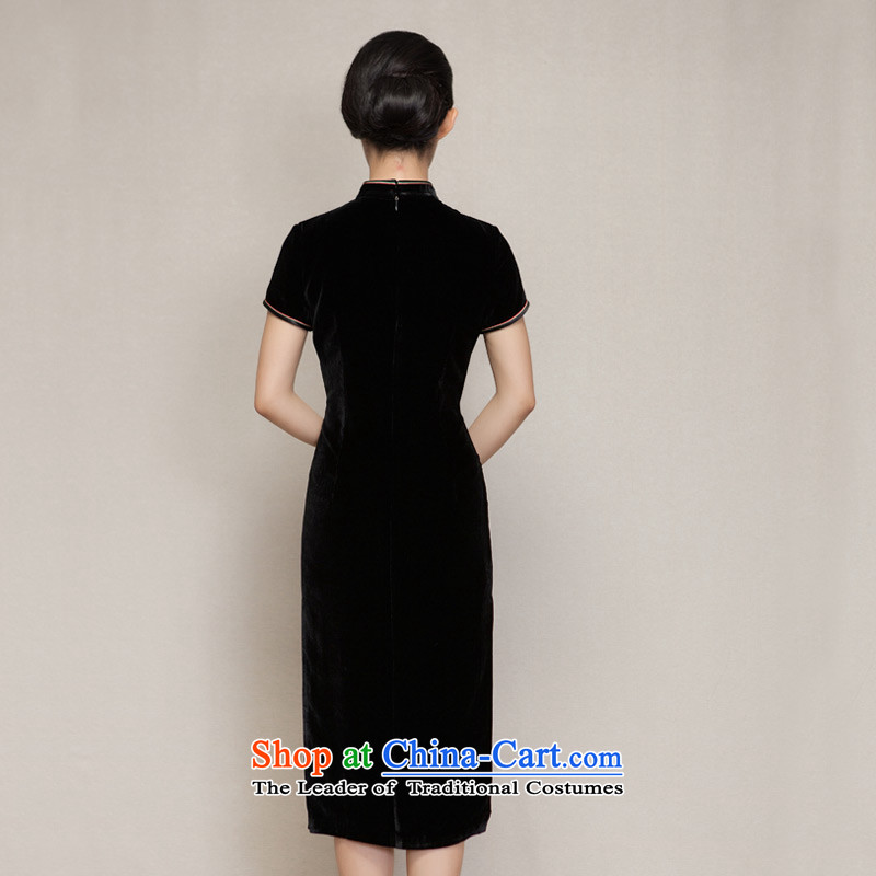 The spring of 2015 really : The new improved cheongsam dress embroidered stylish and elegant qipao gown 22245 01 black wood really a , , , Xxl(a), shopping on the Internet