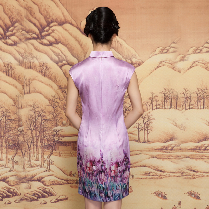 The spring of 2015 really : New positioning spend a short skirt elegant qipao cheongsam dress 42841 17 light purple XL, wooden really a , , , shopping on the Internet