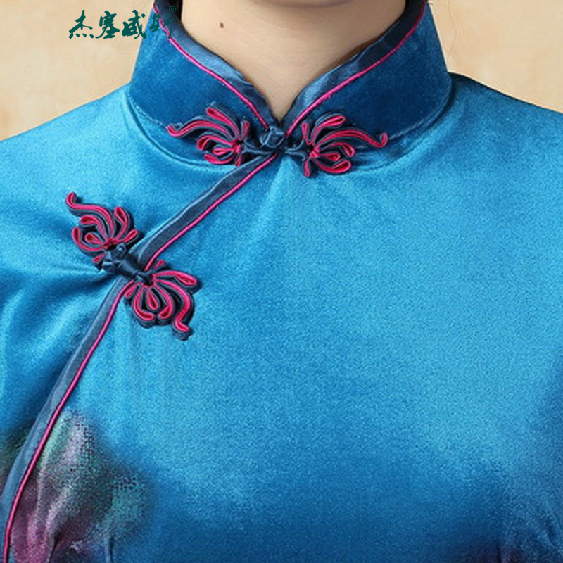 In the new Jie) Hand-held autumn collar Stretch Wool poster elegant gold classic Tang dynasty cheongsam dress TD0004 Doha Tsing XL, Cheng Kejie in Wisconsin, , , , shopping on the Internet