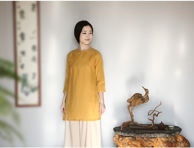 Pure Chinese shirt with retro improved cuff manually drive port Zen Chinese Tang dynasty improved turmeric yellow M picture, prices, brand platters! The elections are supplied in the national character of distribution, so action, buy now enjoy more preferential! As soon as possible.