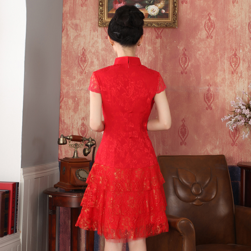 Load the new 2015 Autumn bride with Chinese cheongsam dress marriage red bows to sepia embroidery dresses 324146 red , L, oriental aristocratic shopping on the Internet has been pressed.