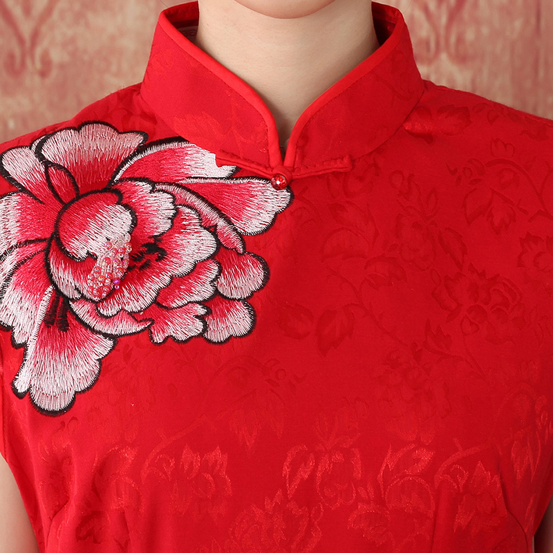 Load the new 2015 Autumn bride with Chinese cheongsam dress marriage red bows to sepia embroidery dresses 324146 red , L, oriental aristocratic shopping on the Internet has been pressed.