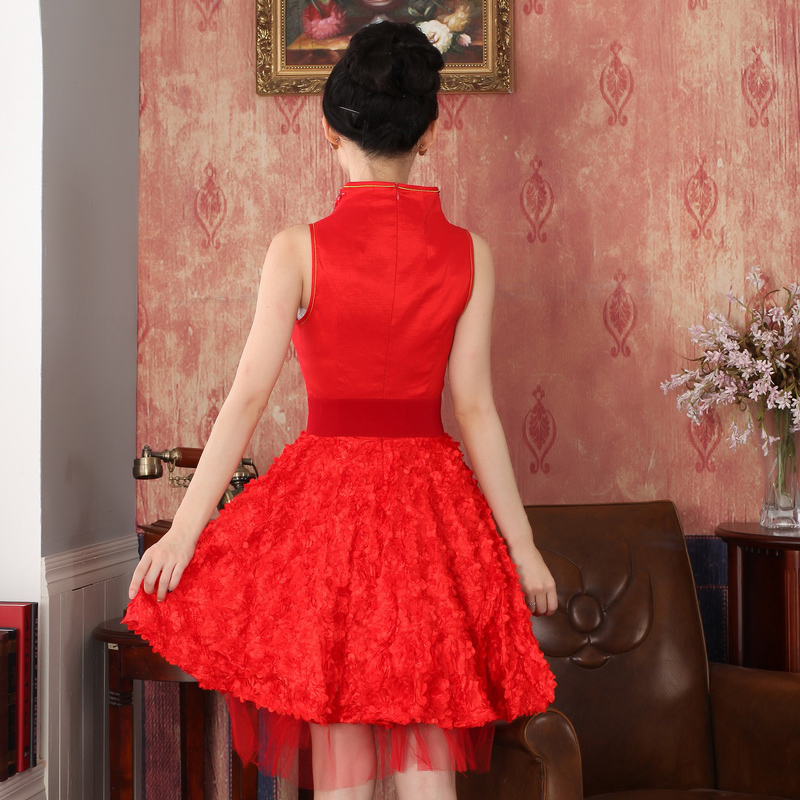 Load the new 2015 Autumn bride replacing wedding dresses, sexy short Chinese Dress bows to Sepia Phoenix embroidered red XL, oriental aristocrats 324488 , , , shopping on the Internet