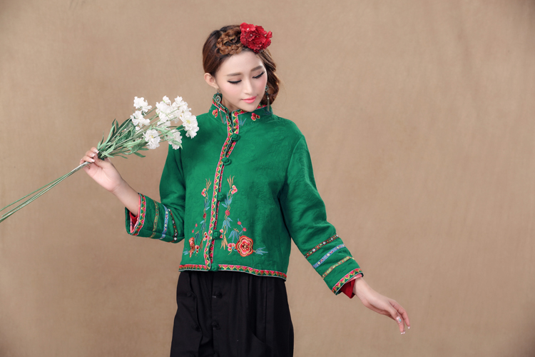 Shadows of the treasure of the 2014 autumn and winter Tang Dynasty Chinese national autumn wind retro look large embroidered dress jacket short, green L picture, prices, brand platters! The elections are supplied in the national character of distribution, so action, buy now enjoy more preferential! As soon as possible.