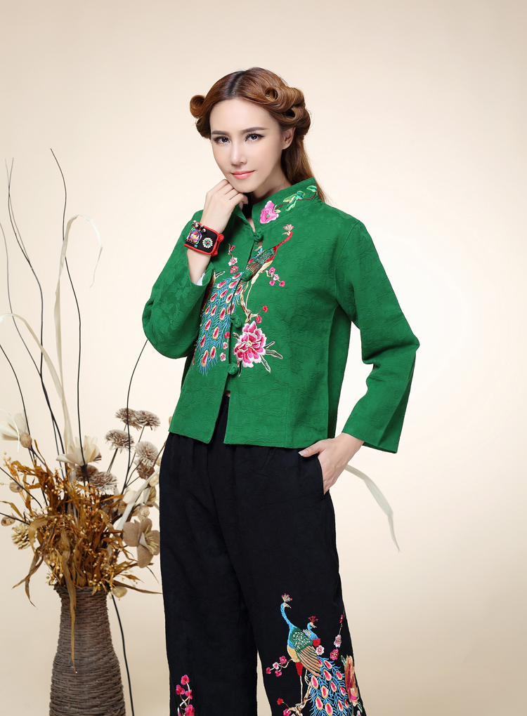 Shadows of the treasure of the 2014 autumn and winter new Chinese Tang dynasty Han-National wind jacket women cheongsam short peacock embroidery black L picture, prices, brand platters! The elections are supplied in the national character of distribution, so action, buy now enjoy more preferential! As soon as possible.