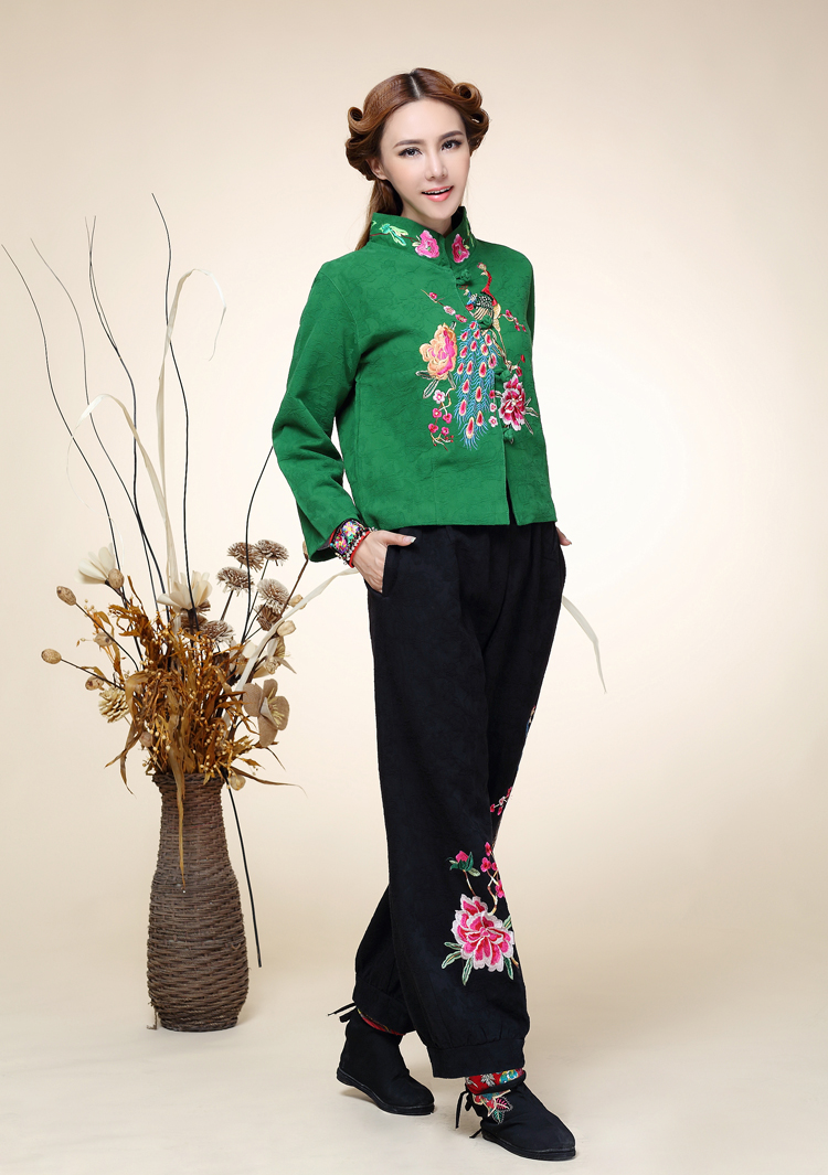 Shadows of the treasure of the 2014 autumn and winter new Chinese Tang dynasty Han-National wind jacket women cheongsam short peacock embroidery black L picture, prices, brand platters! The elections are supplied in the national character of distribution, so action, buy now enjoy more preferential! As soon as possible.