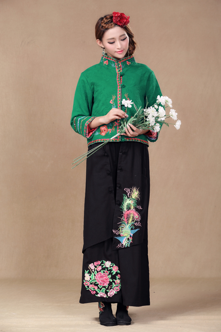 The blue dream 2015 autumn and winter Tang Dynasty Chinese national autumn wind retro look large embroidered dress jacket short green M picture, prices, brand platters! The elections are supplied in the national character of distribution, so action, buy now enjoy more preferential! As soon as possible.