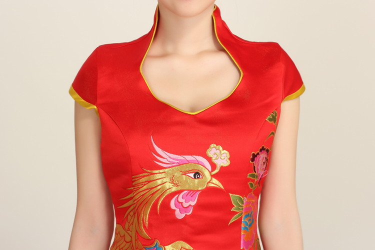 The water fall new marriages bows dress back to door onto new stylish cheongsam dress short of improved cheongsam dress red red XXL picture, prices, brand platters! The elections are supplied in the national character of distribution, so action, buy now enjoy more preferential! As soon as possible.